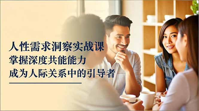 人性需求洞察实战课，掌握深度共感能力，成为人际关系中的引导者-weichuangqy