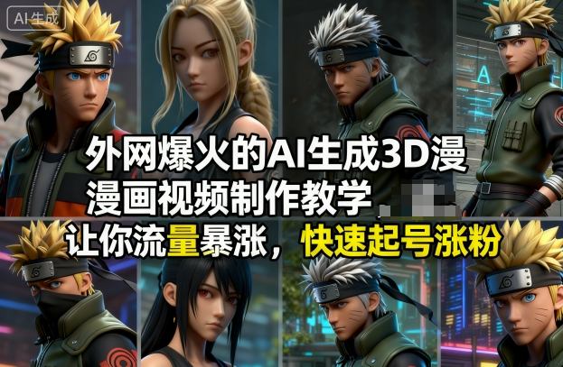 外网爆火的AI生成3D漫画视频制作教学，让你流量暴涨，快速起号涨粉！-weichuangqy