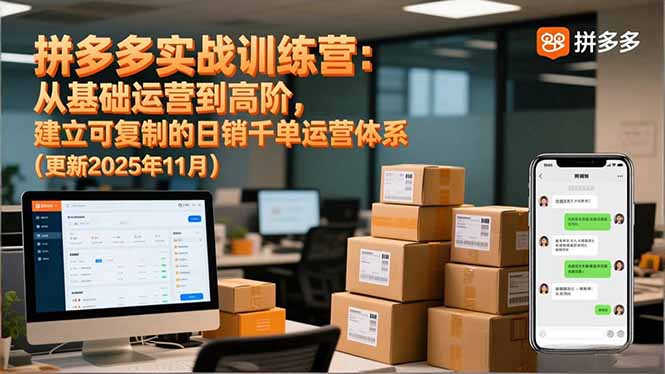 拼多多实战训练营：从基础运营到高阶，建立可复制的日销千单运营体系(更新11月-weichuangqy