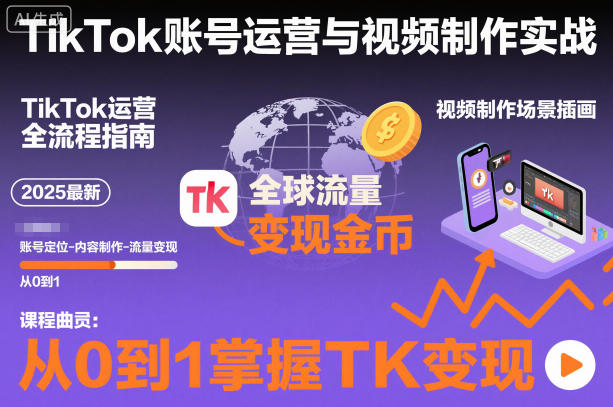 2025最新TikTok账号运营与视频制作实战全流程，从0到1掌握TK变现(含11月最新TK搬运技术)-weichuangqy