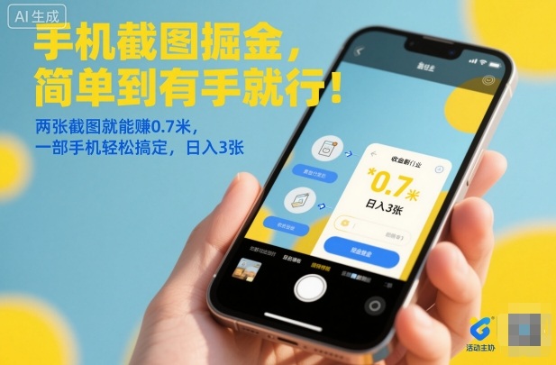 手机截图掘金，简单到有手就行！两张截图就能賺0.7米，一部手机轻松搞定，日入3张【揭秘】-weichuangqy