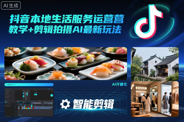 抖音本地生活服务运营教学+剪辑拍摄AI最新玩法-weichuangqy