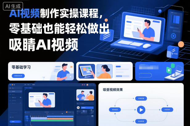 AI视频制作实操课程，零基础也能轻松做出吸睛AI视频-weichuangqy
