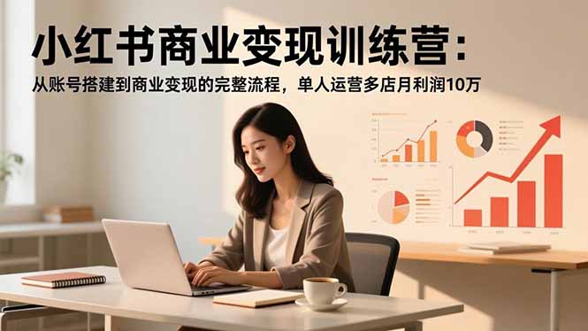 小红书商业变现训练营：从账号搭建到商业变现的完整流程，单人运营多店月利润10万-weichuangqy