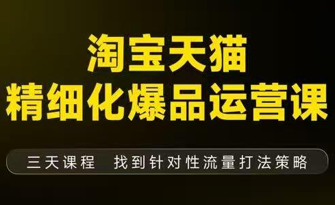 猫课子幽·淘宝天猫精细化爆品运营【音频+字幕+文档】(9月12-14杭州线下课)-weichuangqy