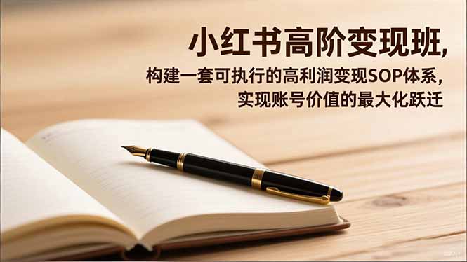 小红书高阶变现班，构建一套可执行的高利润变现SOP体系，实现账号价值的最大化跃迁-weichuangqy