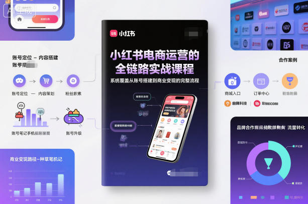 小红书电商运营的全链路实战课程，系统覆盖从账号搭建到商业变现的完整流程-weichuangqy