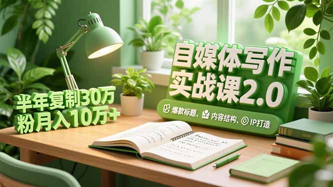 自媒体写作实战课2.0，爆款标题、内容结构、IP打造，半年复制30万粉月入10万+-weichuangqy