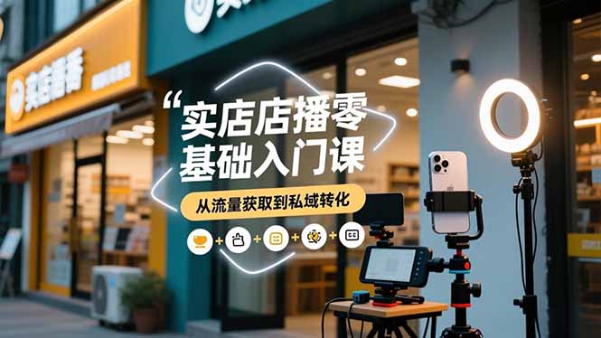 实体店播零基础入门课，实体店+短视频+直播+微信生态+私域社群，从流量获取到私域转化-weichuangqy
