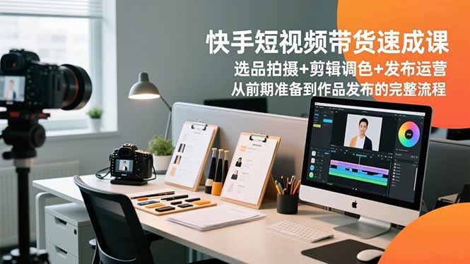 快手短视频带货速成课，选品拍摄+剪辑调色+发布运营，从前期准备到作品发布的完整流程-weichuangqy