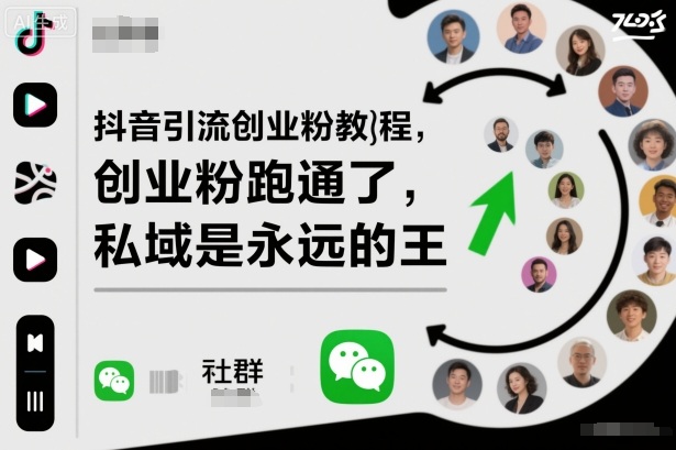 抖音引流创业粉教程，创业粉终于跑通了，私域是永远的王-weichuangqy