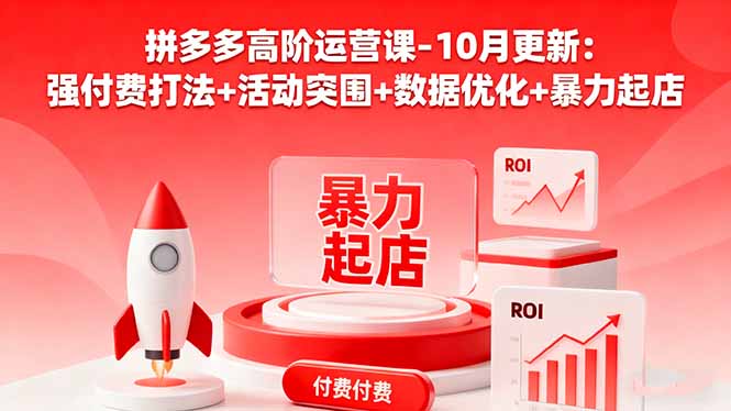 拼多多高阶运营课-10月更新：强付费打法+活动突围+数据优化+暴力起店-weichuangqy