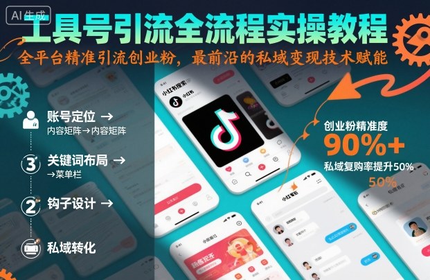 工具号引流全流程保姆级实操教程，全平台精准引流创业粉，最前沿的私域变现技术赋能-weichuangqy