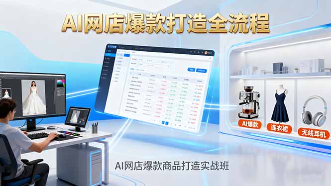 AI网店爆款商品打造实战班：AI技术实现商品图智能处理，快速搭建AI网店-weichuangqy