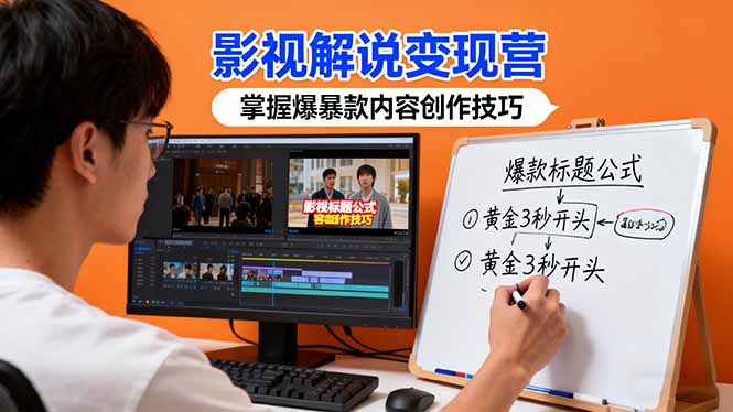 影视解说变现营：通过30+实战案例爆款内容创作技巧，掌握影视解说盈利密码-weichuangqy