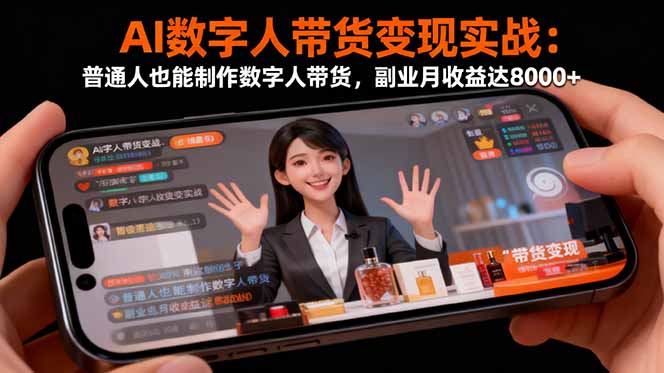 AI数字人带货变现实战：普通人也能制作数字人带货，副业月收益达8000+-weichuangqy