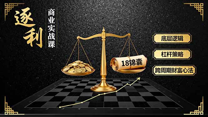 《逐 利》商业实战课，底层逻辑、杠杆策略、18锦囊，跨周期财富心法(更新-weichuangqy
