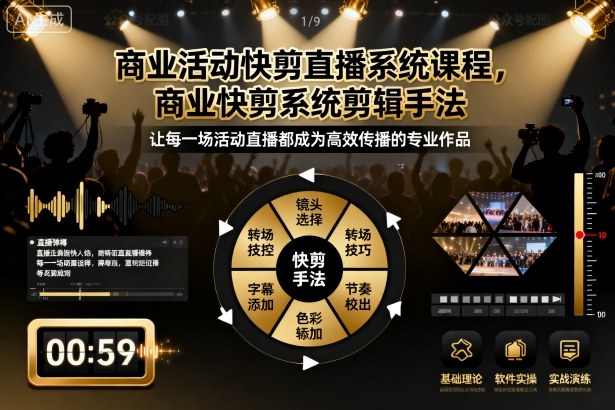 商业活动快剪直播系统课程，商业快剪系统剪辑手法-weichuangqy