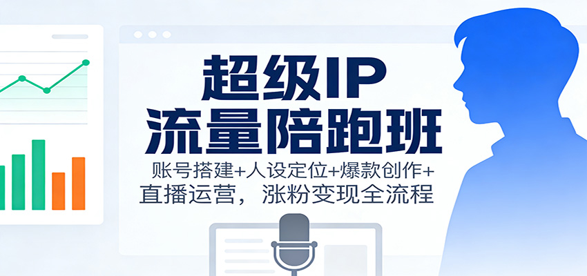 超级IP流量陪跑班：账号搭建+人设定位+爆款创作+直播运营，涨粉变现全流程-weichuangqy