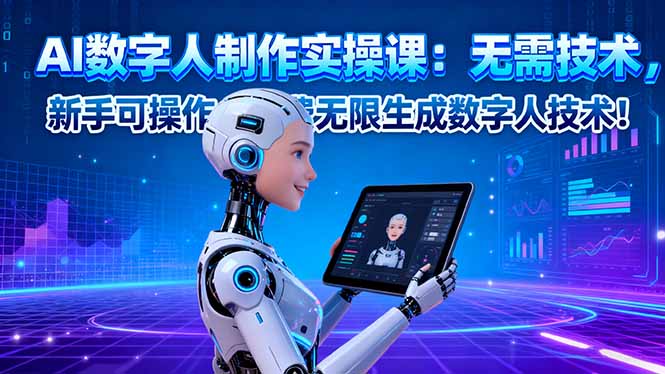 AI数字人制作实操课：无需技术，新手可操作，免费无限生成数字人技术！-weichuangqy