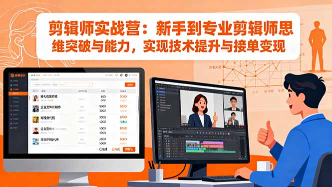 剪辑师实战营：新手到专业剪辑师思维突破与能力，实现技术提升与接单变现-weichuangqy