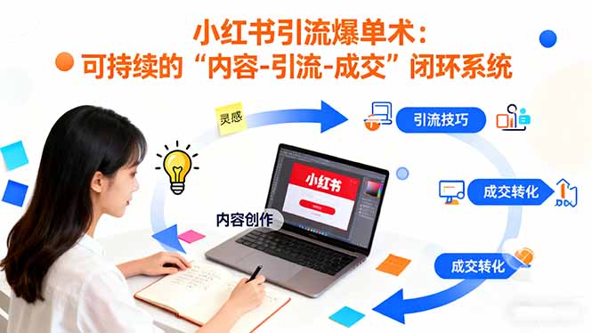 小红书引流爆单术：构建一套低成本 可持续的“内容-引流-成交”闭环系统-weichuangqy