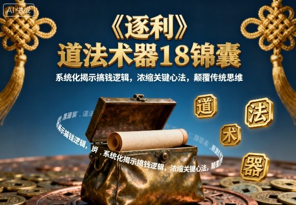 《逐利》道法术器18锦囊，系统化揭示搞钱逻辑，浓缩关键心法，颠覆传统思维(更新)-weichuangqy