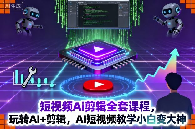 短视频Ai剪辑全套课程，玩转AI+剪辑，AI短视频教学小白变大神-weichuangqy