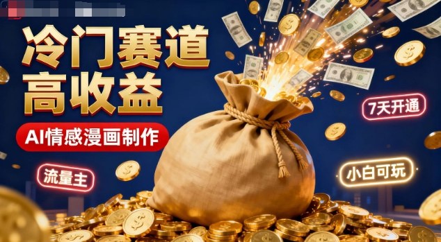 公众号冷门赛道，用AI做情感漫画，7天开通流量主，操作简单，小白可玩-weichuangqy