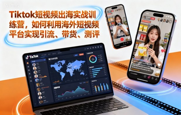 Tiktok短视频出海实战训练营，如何利用海外短视频平台实现引流、带货、测评-weichuangqy