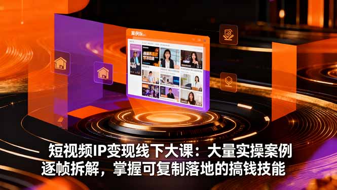 短视频IP变现线下大课：大量实操案例逐帧拆解，掌握可复制落地的搞钱技能-weichuangqy