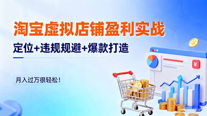 淘宝虚拟店铺盈利实战：定位+违规规避+爆款打造，月入过万很轻松！-weichuangqy