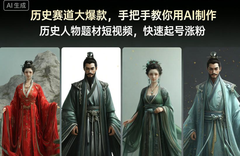 历史赛道大爆款，手把手教你用AI制作历史人物题材短视频，快速起号涨粉-weichuangqy