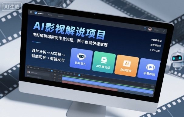 AI影视解说项目，电影解说爆款制作全流程，新手也能快速掌握-weichuangqy