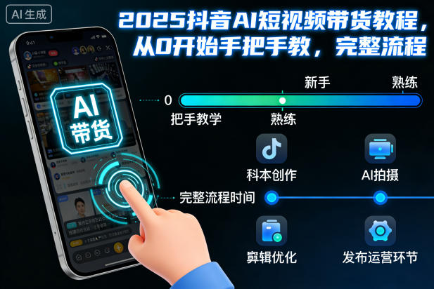 2025抖音AI短视频带货教程，从0开始手把手教，完整流程-weichuangqy