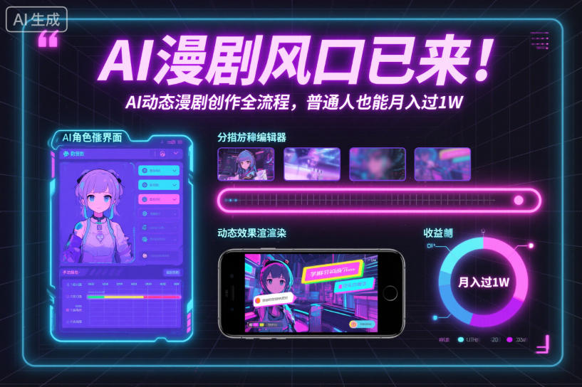 AI漫剧风口已来！AI动态漫剧创作全流程，普通人也能月入过1W-weichuangqy
