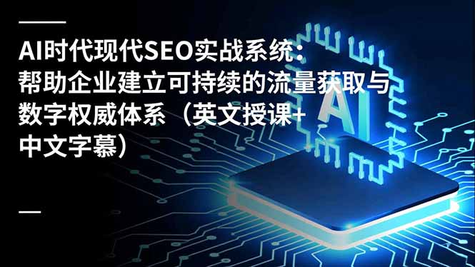 AI时代现代SEO实战系统：帮助企业建立可持续的流量获取与数字权威体系(英文授课+中文字幕-weichuangqy