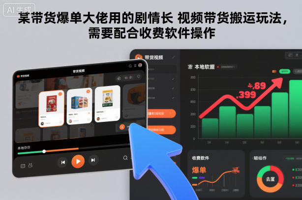 某带货爆单大佬用的剧情长视频带货搬运玩法，需要配合收费软件操作-weichuangqy