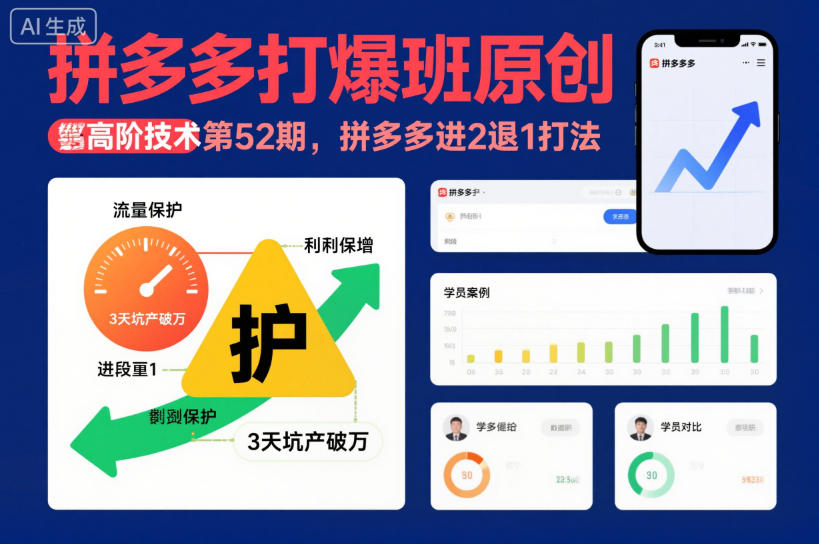 拼多多打爆班原创高阶技术第52期，拼多多进2退1打法-weichuangqy