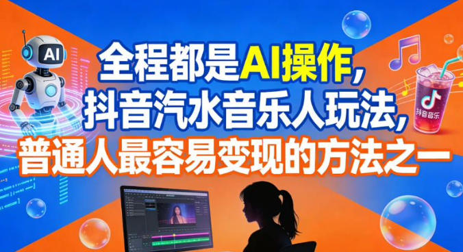 全程都是AI操作，抖音汽水音乐人玩法，普通人最容易变现的方法之一-weichuangqy
