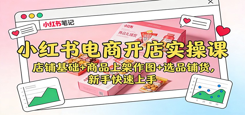 小红书电商开店实操课：店铺基础+商品上架作图+选品铺货，新手快速上手-weichuangqy