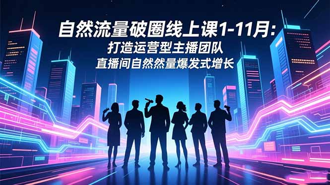自然流量破圈线上课1-11月：打造运营型主播团队 直播间自然流量爆发式增长-weichuangqy