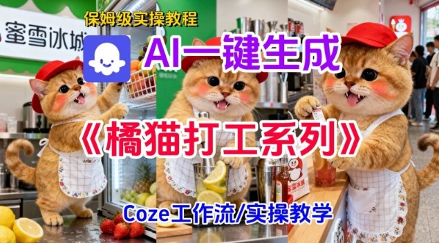 Coze扣子工作流一键生成胖橘猫打工短视频，保姆级实操搭建教学-weichuangqy
