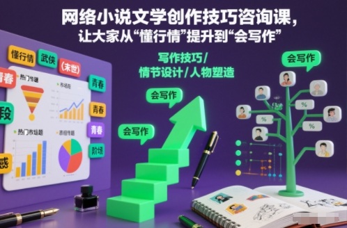 网络小说文学创作技巧咨询课，让大家从“懂行情”提升到”会写作”的高度-weichuangqy