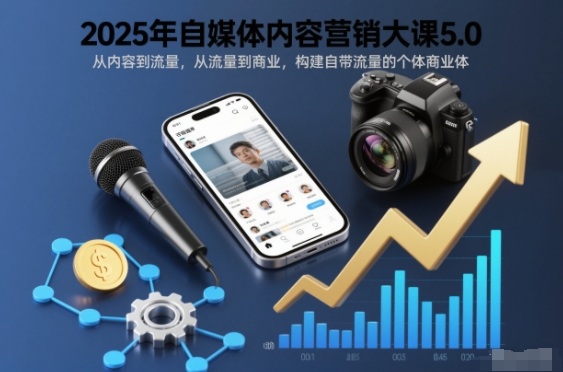 2025年自媒体内容营销大课5.0，从内容到流量，从流量到商业，构建自带流量的个体商业体-weichuangqy