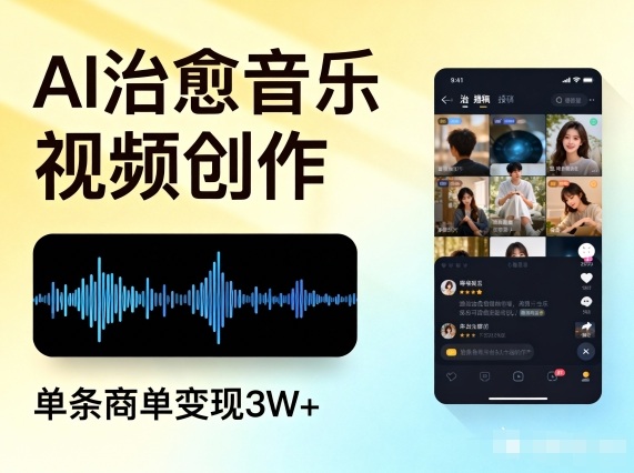 AI做治愈音乐视频，多平台投稿，单条商单变现3W+-weichuangqy