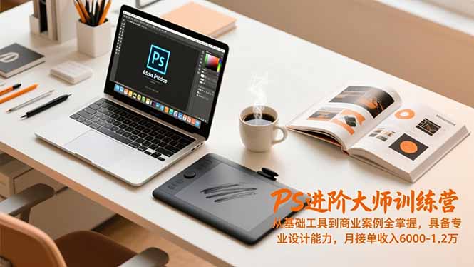 PS进阶大师训练营，从基础工具到商业案例全掌握，具备专业设计能力，月接单收入6000-1.2万-weichuangqy