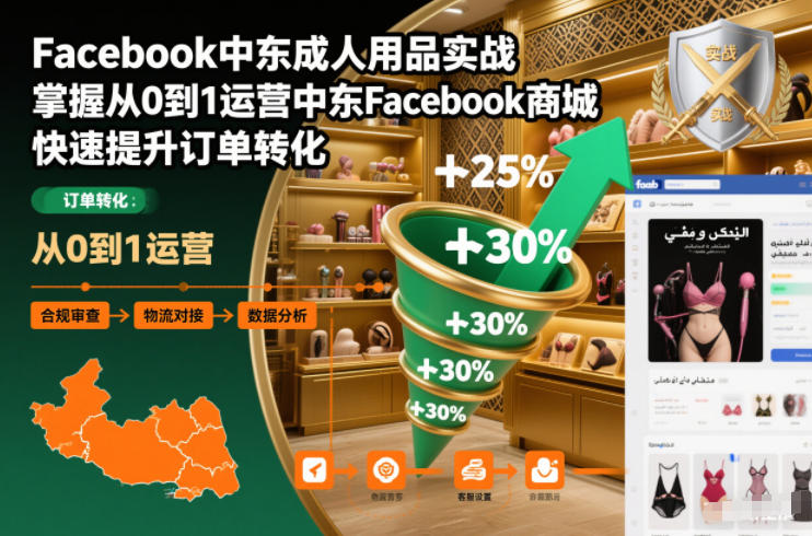 Facebook中东成人用品实战，掌握从0到1运营中东Facebook商城，快速提升订单转化-weichuangqy