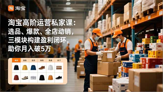 淘宝高阶运营私家课：选品、爆款、全店动销，三模块构建盈利闭环，助你月入破5万-weichuangqy