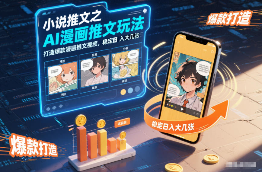 小说推文之AI漫画推文玩法，打造爆款漫画推文视频，稳定日入大几张-weichuangqy